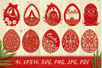 Decorative Easter eggs. SVG