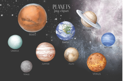 Planets of solar system clipart