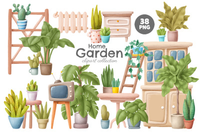 Home garden clipart set