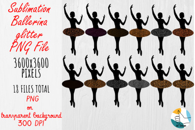 Sublimation ballerina glitter PNG Files.