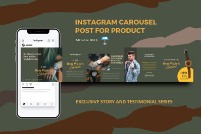 Exclusive watch story and testimonial instagram carousel keynote templ