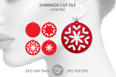 Heart earrings SVG, Heart mandala, Valentine earrings, round earrings
