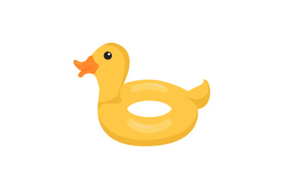 Duck Buoy Swimming Pool Vector Illustration