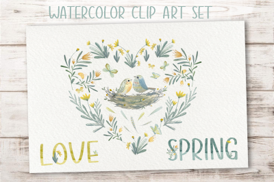 Love Spring Clip Art Set