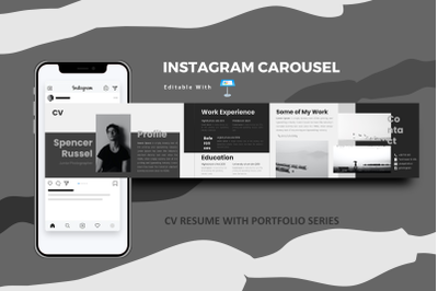 Professional cv resume online instagram carousel keynote template