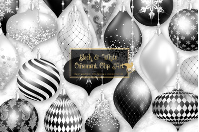 Black and White Christmas Ornaments