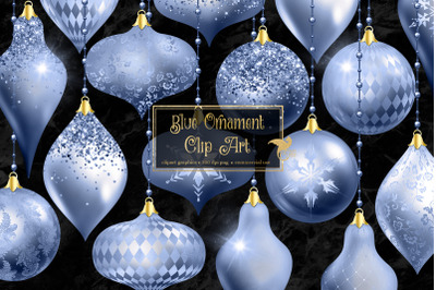 Blue Christmas Ornaments Clipart