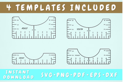 Tshirt Ruler Bundle - 4 Templates SVG&2C; PDF&2C; PNG&2C; EPS&2C; DFX