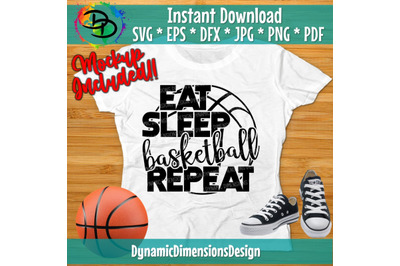 Eat Sleep Basketball Repeat Svg, Basketball svg, basketball, Basketball shirt, Basketball cut file, Sports svg, Silhouette svg, Cricut Svg