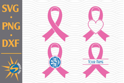 Cancer Ribbon Monogram SVG&2C; PNG&2C; DXF Digital Files Include