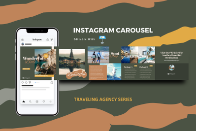 Traveling agency instagram carousel keynote template