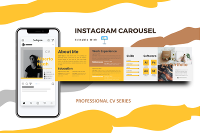 Professional resume online instagram carousel keynote template