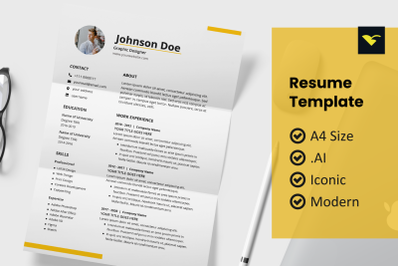Clean resume design template