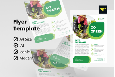 Go green 2021 flyer template