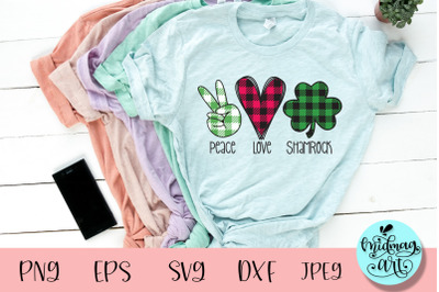 Peace love shamrock svg, St. Patrick&#039;s day svg