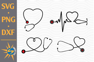 Heart Stethoscope SVG&2C; PNG&2C; DXF Digital Files Include