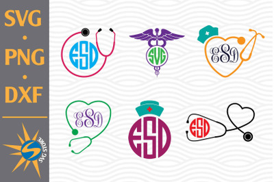 Nurse Monogram SVG, PNG, DXF Digital Files Include