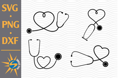 Heart Stethoscope SVG, PNG, DXF Digital Files Include