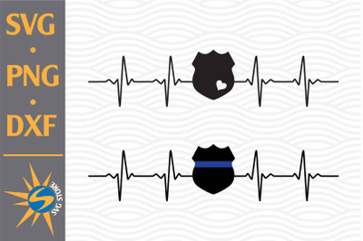 Police Heartbeat SVG, PNG, DXF Digital Files Include