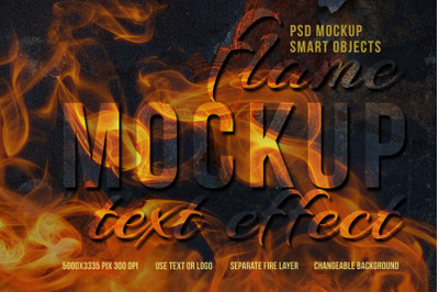 Flame text effect MockUP