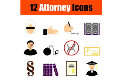 Attorney Icon Set