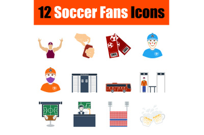 Soccer Fans Icon Set