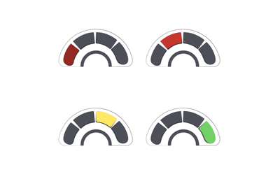 Set of credit score bad normal and well