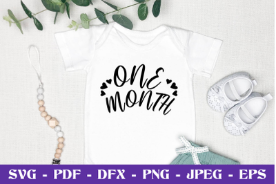 One month - SVG EPS DXF PNG Cutting File