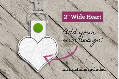 Blank Heart ITH Key Fob | Applique Embroidery