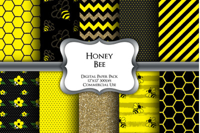 Honey Bee Digital Paper Pack