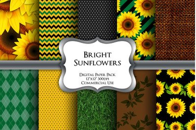 Sunflowers Digital Paper Pack