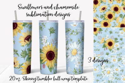 Spring sublimation design. Skinny tumbler wrap design.