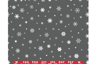 SVG Snowflakes, Seamless Pattern, Digital clipart