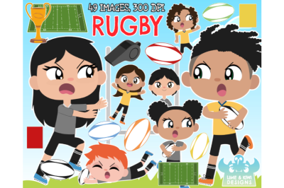 Rugby Clipart - Lime and Kiwi Designs