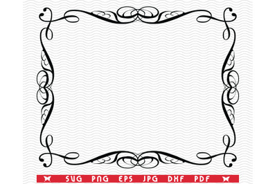 SVG Decorative Frame, Black silhouettes digital clipart