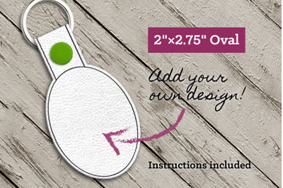 Blank Oval ITH Key Fob | Applique Embroidery