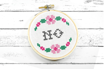 No Faux Cross Stitch with Floral Border | Embroidery