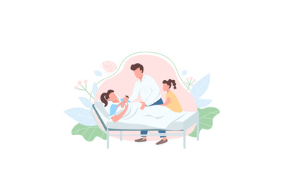 Family with baby flat color vector faceless character