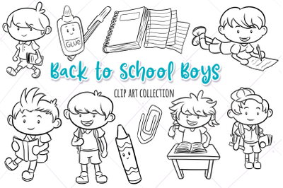 Back to School Boys Digital Stamps