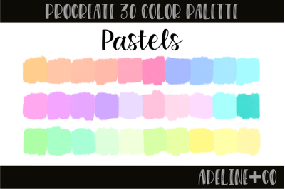 30 color Pastels palette