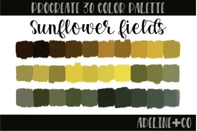 30 color Sunflower fields palette