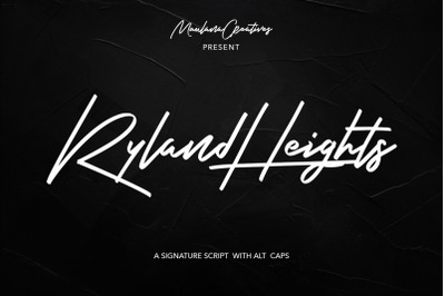 Ryland Heights Signature Script Font