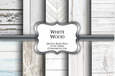 White Wood Digital Paper Pack