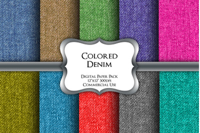Coloured Denim Digital Paper Pack