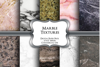Marble Textures Digital Paper Pack