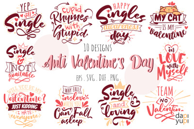 Anti Valentine&#039;s Day Quotes Bundle