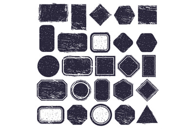 Rubber stamps. Grunge texture labels&2C; retro rubber rectangular and cir