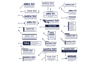 Callouts titles. Digital callout bar labels, description or informatio