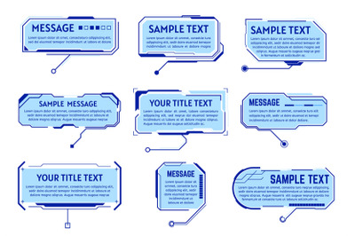 Callouts title frames. Futuristic callout information boxes, hologram