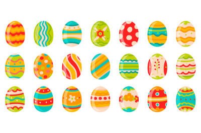 Easter eggs. Cute spring decorative chocolate eggs, happy easter doodl